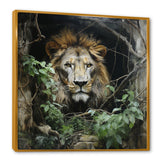Grey and Green Lion in Jungle - Brown Lion Wall Art