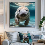 Curious Manatee gaze III - Animals Canvas Wall Art