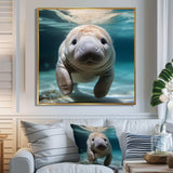 Curious Manatee gaze III - Animals Canvas Wall Art