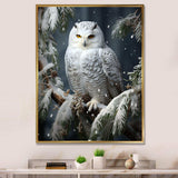 Snowy Owl winter watch I - Animals Canvas Wall Art