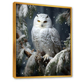 Snowy Owl winter watch I - Animals Canvas Wall Art