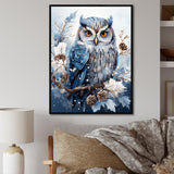 Winters owl gaze serenity - Owl Bedroom Wall Art