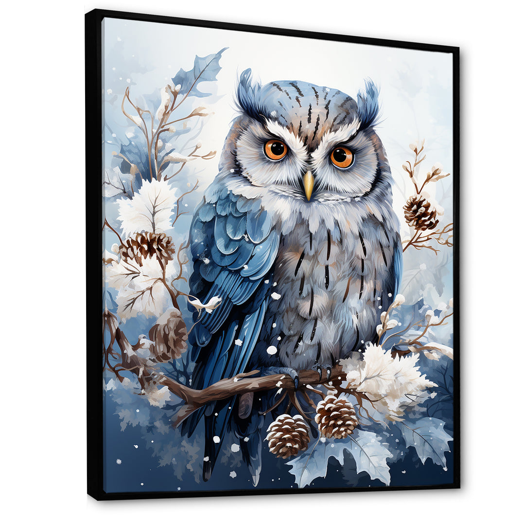 Winters owl gaze serenity - Owl Bedroom Wall Art