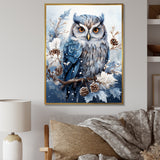 Winters owl gaze serenity - Owl Bedroom Wall Art