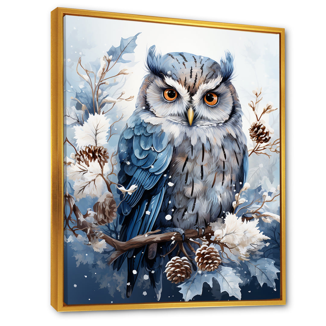 Winters owl gaze serenity - Owl Bedroom Wall Art