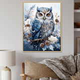 Winters owl gaze serenity - Owl Bedroom Wall Art