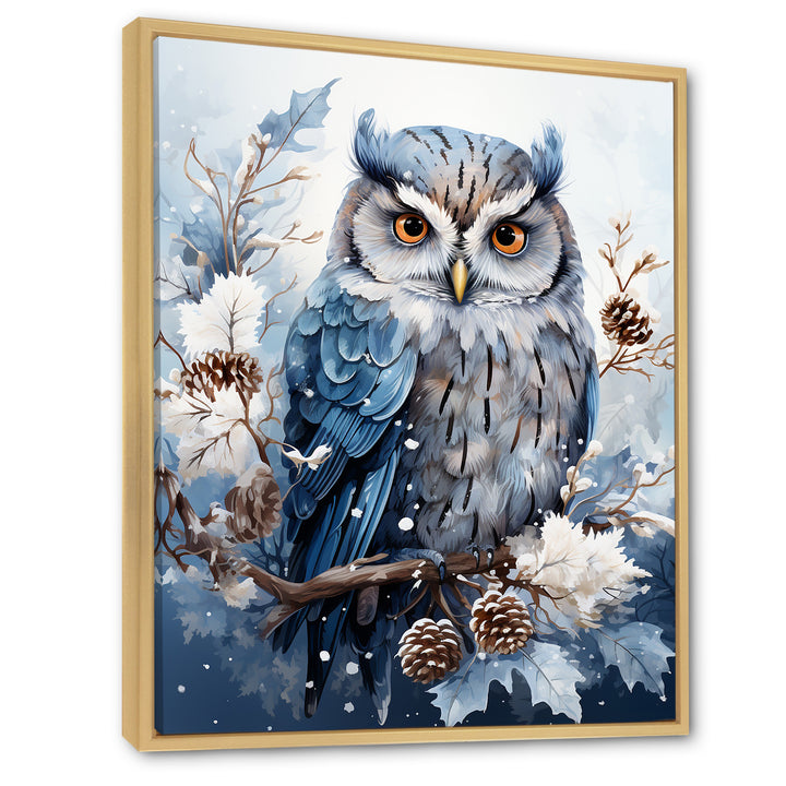 Winters owl gaze serenity - Owl Bedroom Wall Art