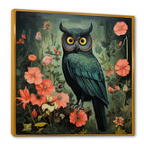 Emerald Owl Matisse Style in Green and Pink - Owl Wall Art Prints