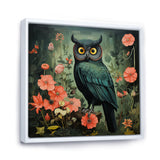 Emerald Owl Matisse Style in Green and Pink - Owl Wall Art Prints