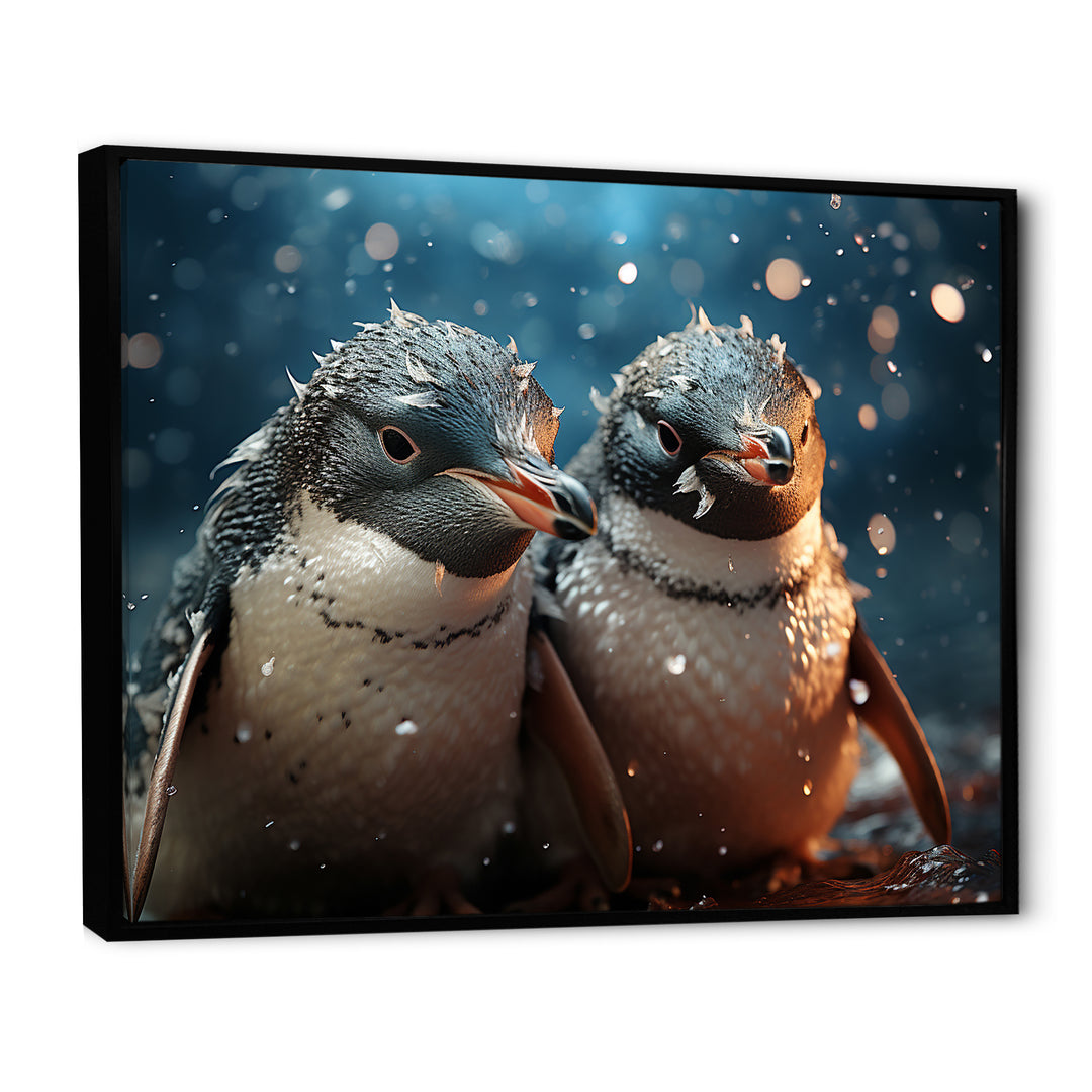 Penguin Festive Gathering - Penguin Canvas Wall Art