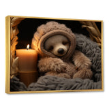 Brown Sloth Serenity sleep - Sloth Framed Canvas Art