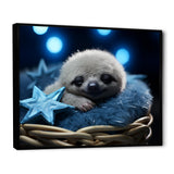 White and blue Sloth Serenity sleep - Sloth Home Decor Art