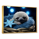 White and blue Sloth Serenity sleep - Sloth Home Decor Art