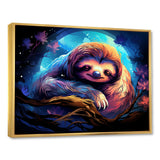 Blue and purple Sloth Serenity sleep - Sloth Living Room Wall Art