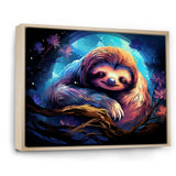 Blue and purple Sloth Serenity sleep - Sloth Living Room Wall Art
