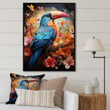 Blue and orange Toucan Treasures - Blue Toucan Wall Art