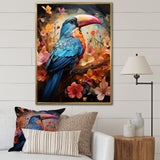 Blue and orange Toucan Treasures - Blue Toucan Wall Art