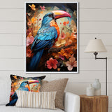 Blue and orange Toucan Treasures - Blue Toucan Wall Art