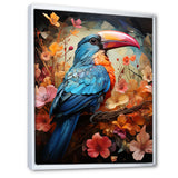 Blue and orange Toucan Treasures - Blue Toucan Wall Art