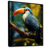 Blue and white Tropical Toucan jungle - Blue Toucan Wall Art