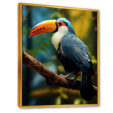 Blue and white Tropical Toucan jungle - Blue Toucan Wall Art