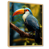Blue and white Tropical Toucan jungle - Blue Toucan Wall Art