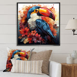 Blue and red Tropical Toucans - Toucan Canvas Wall Art
