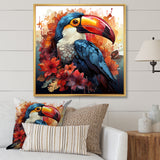 Blue and red Tropical Toucans - Toucan Canvas Wall Art