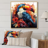 Blue and red Tropical Toucans - Toucan Canvas Wall Art