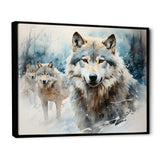 Snow Wolves in winter I - Animals Canvas Wall Art