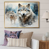 Snow Wolves in winter I - Animals Canvas Wall Art