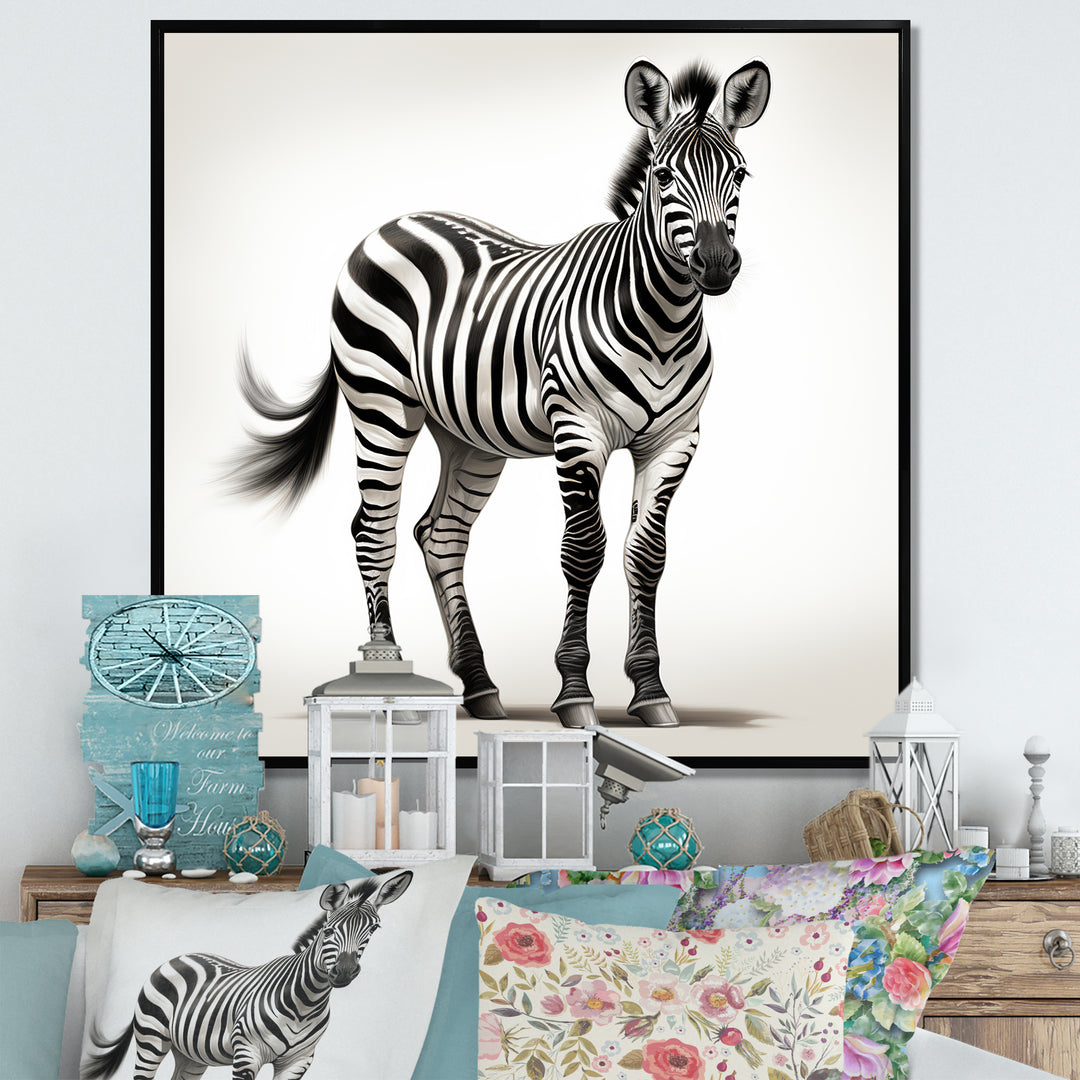 Minimalism Zebra elegance - Black Zebra Wall Art