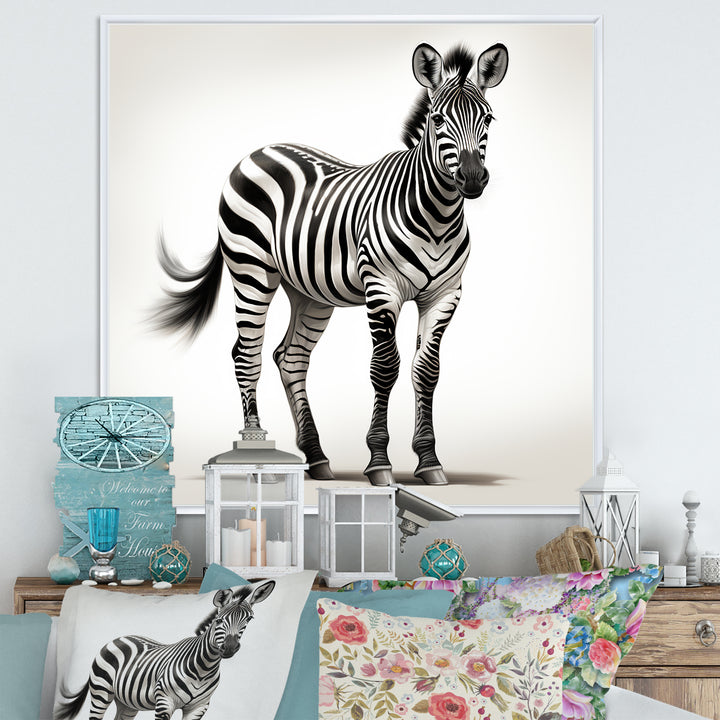 Minimalism Zebra elegance - Black Zebra Wall Art