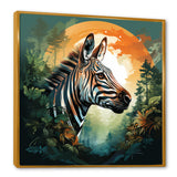 Elegant sunset Zebra portrait - Zebra Framed Canvas Art