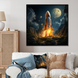 Rocketship's take off I - Rocketship Canvas Wall Art