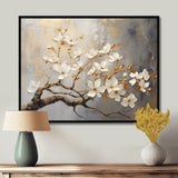 Gold and Grey floral tree serenity - Bird Wall Art Prints