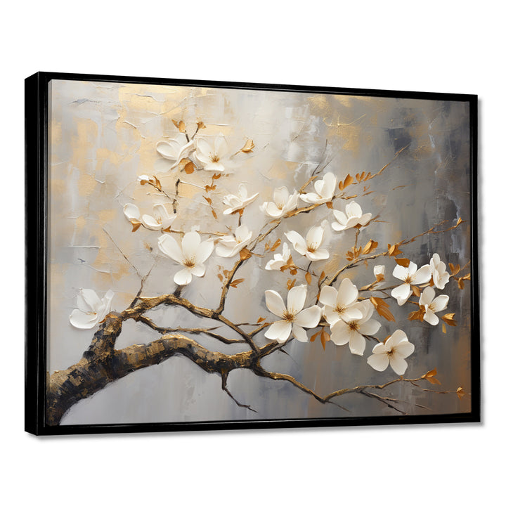 Gold and Grey floral tree serenity - Bird Wall Art Prints