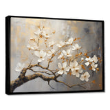 Gold and Grey floral tree serenity - Bird Wall Art Prints