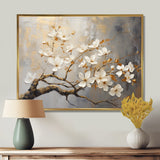 Gold and Grey floral tree serenity - Bird Wall Art Prints