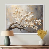 Gold and Grey floral tree serenity - Bird Wall Art Prints