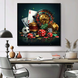 Casino gambling icons poker II - Architecture Canvas Wall Art