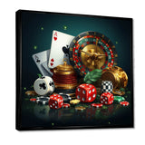 Casino gambling icons poker II - Architecture Canvas Wall Art