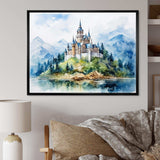 Middle Ages Castle mountains - Architecture Canvas Wall Art