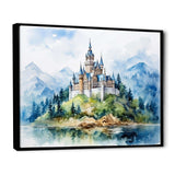 Middle Ages Castle mountains - Architecture Canvas Wall Art