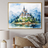 Middle Ages Castle mountains - Architecture Canvas Wall Art