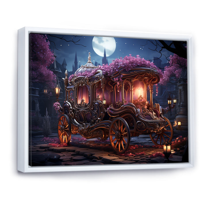 Floral Princess Carriage - Old American Cart Canvas Wall Art