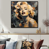 Vintage yellow and beige Marilyn Manroe III - Fashion Canvas Wall Art