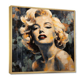 Vintage yellow and beige Marilyn Manroe III - Fashion Canvas Wall Art