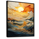 Orange bold waterfall sunrise III - Abstract Canvas Wall Art