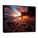 Pink and orange coastal sky I - Coastal Canvas Wall Art